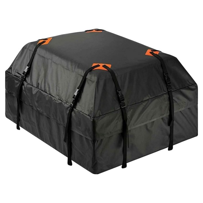 옥스퍼드 원단 자동차 루프백 야외 여행용 미끄럼 방지 패드가 포함된 루프박스 425L, 1개, 블랙