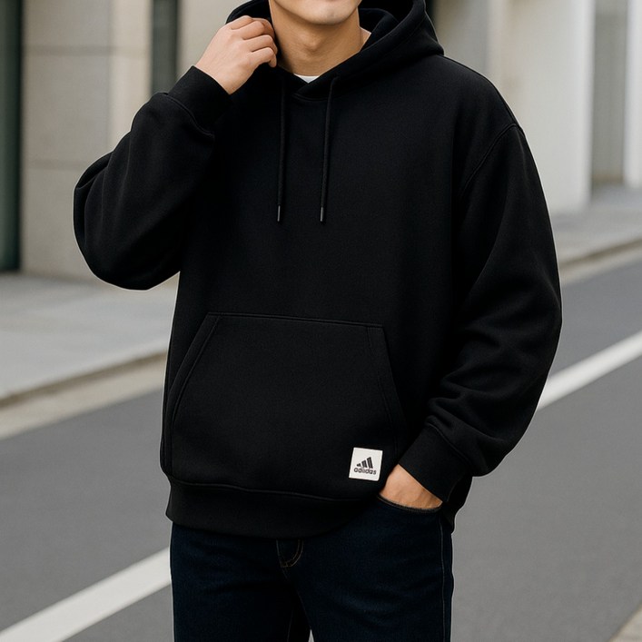 아디다스 남녀공용 라운지 플리스 후디 따뜻한 기모 후드티 마스크 증정