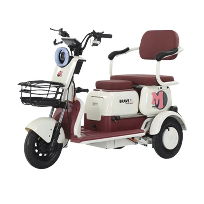 밸런트 안전한 삼륜 전동바이크 세발 전기스쿠터 출퇴근 고출력 리튬배터리 나들이 성인용, 클래식화이트, a.800w72v20a