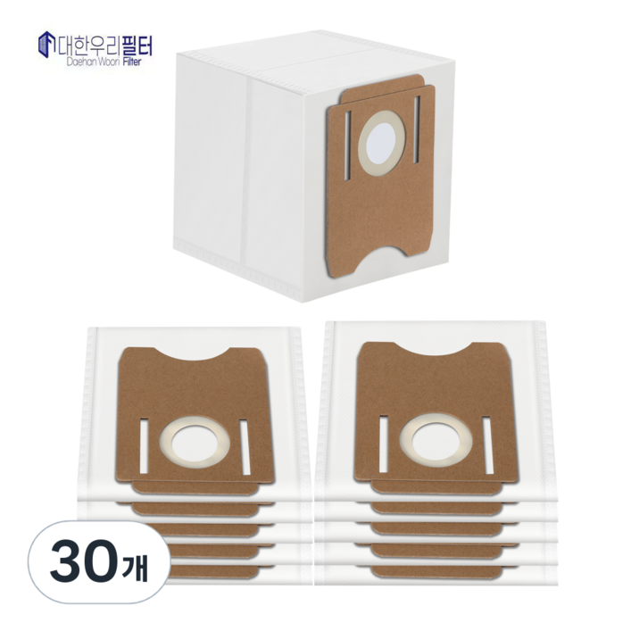 대한우리필터 클리엔 로봇청소기 T24 T24 CLIEN 호환 더스트백 먼지봉투 소모품, 30개, 수량