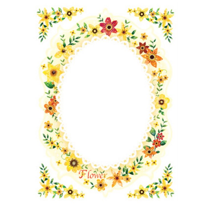 유니테크 붙이는거울 옐로우플라워 MR447