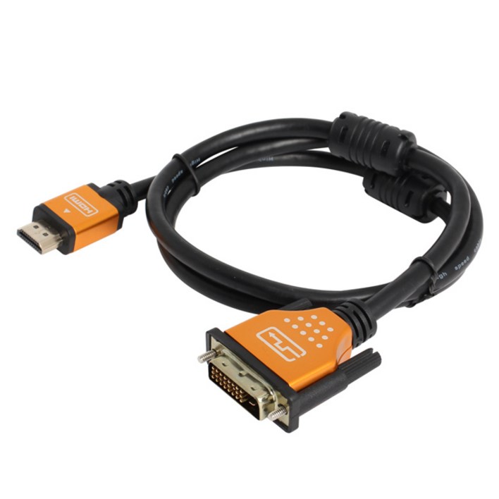 엠비에프 DVI to HDMI 골드 메탈 케이블 MBF-DMHMG015, 1개, 1.5m