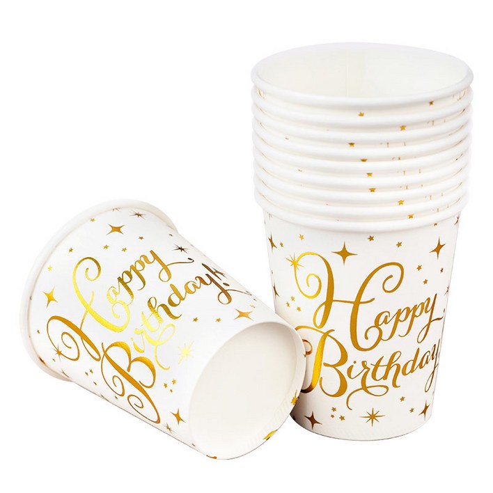 레터링 파티컵 해피벌스데이 화이트 240ml