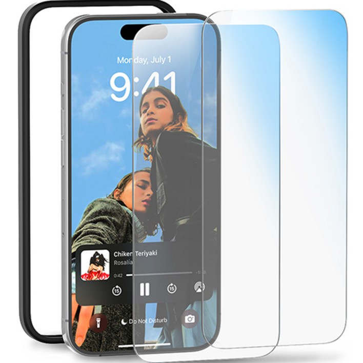 구스페리 강화유리 휴대폰 액정보호필름 2p 세트 투명, 1세트