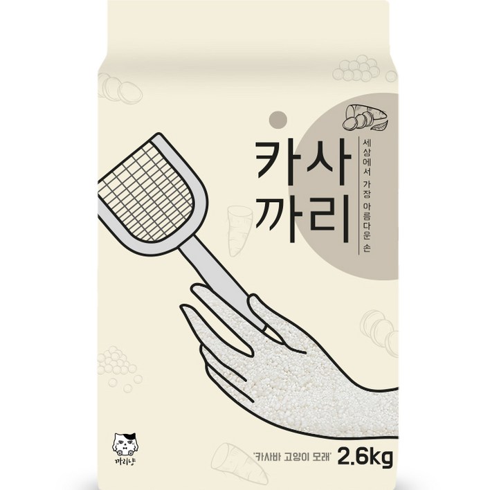 카사까리 카사바 고양이모래, 2.6kg, 6개, 무향 카사까리 카사바 고양이모래, 2.6kg, 6개, 무향