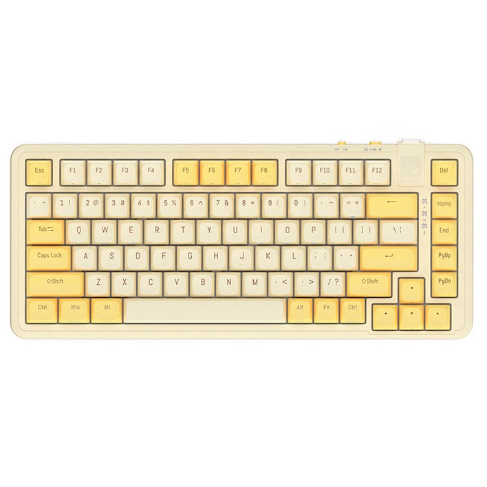 레드빈 더베러 핫스왑 기계식 키보드 A1 무선 텐키리스 저소음, 바나나푸딩, A182YLRED, 적축