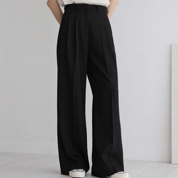 앤드스타일 여성용 숏/기본/롱 기장 맞춤 4탄 모던 핀턱 와이드 슬랙스 264381