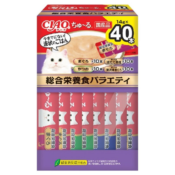 챠오츄르 고양이 종합영양식 버라이어티 짜먹는 간식 SC400 40p