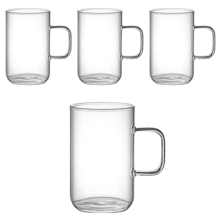 라보니 내열 유리 머그컵 500ml, 4개