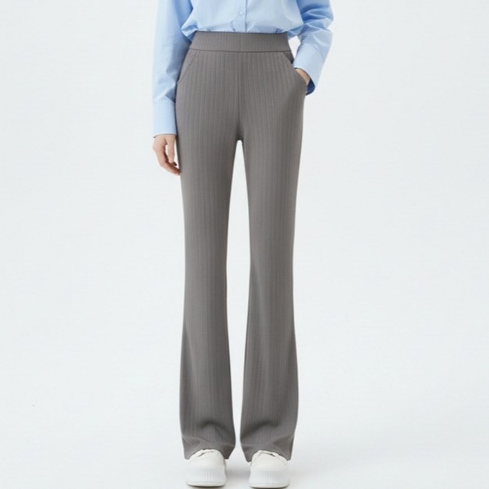 마켓피아 여성용 슬림핏 밴딩 부츠컷 9부 슬랙스