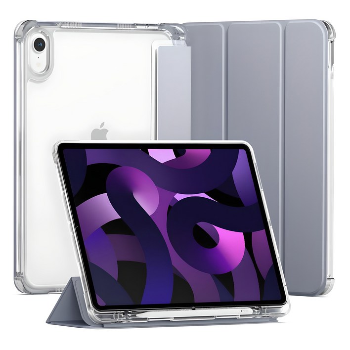 신지모루 클리어 애플펜슬 수납 태블릿PC 케이스, 라벤더 퍼플, 1개