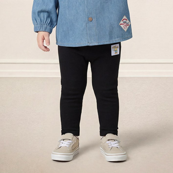 밀크마일 유아용 동글동글 버블베어 골지 레깅스