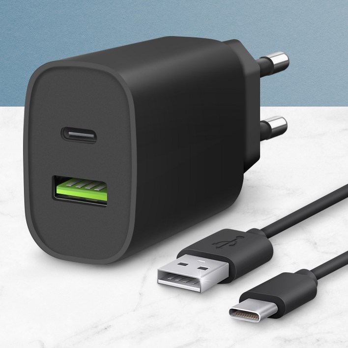 홈플래닛 20W 2포트 PD 고속충전기  C타입 케이블 1.5m