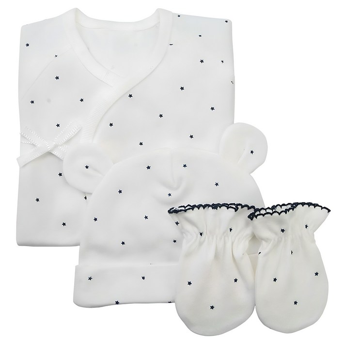 베이비베어 스타 배냇저고리손싸개신생아 모자  3종세트