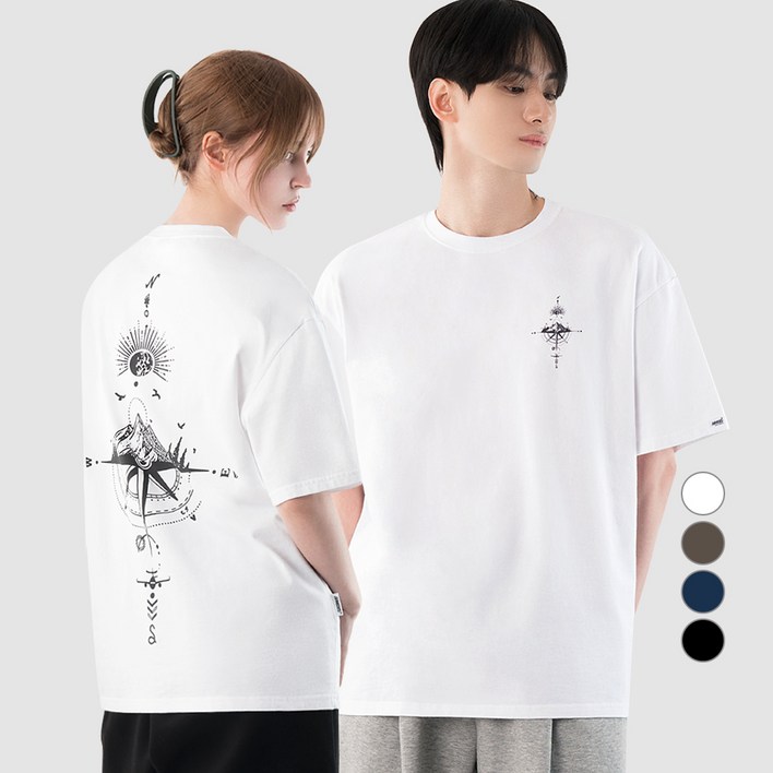 아르메데스 면 16수 오버핏 아트 그래픽 반팔 티셔츠 AR-1025