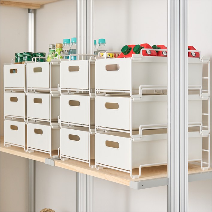 위즈홈 앤스택 슬라이딩 적층 수납함