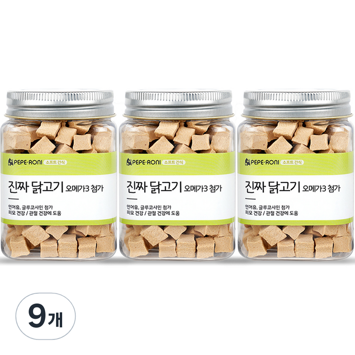 페페로니 오메가3 강아지 간식, 닭고기, 180g, 9개
