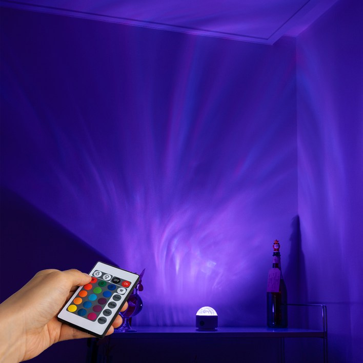 아이린 무선 회전형 16컬러 불빛 프로젝터 무드등  리모컨  C타입 케이블