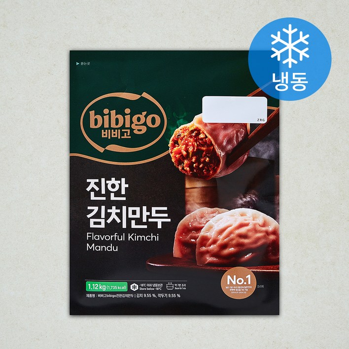 비비고 얇은피 진한 김치만두 냉동, 1.12kg, 1개