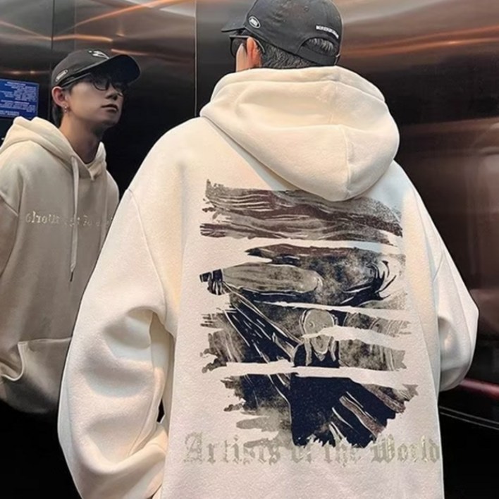 제이티엘 남성용 아티스트 박시 캐주얼 후드티