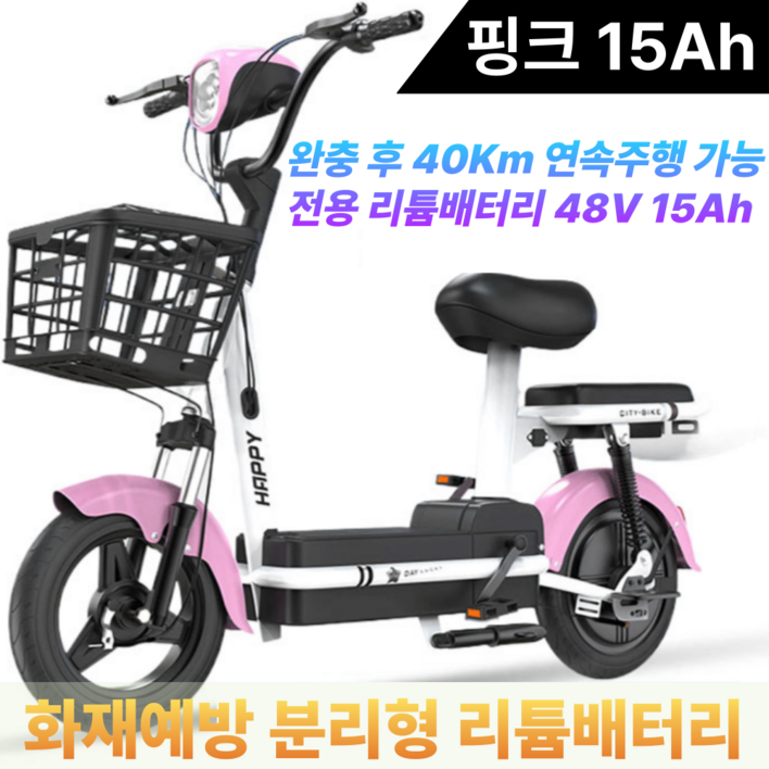 코알라이프 전기스쿠터 오토바이 바이크 리튬배터리 분리가능한 2인승 여성용 미니 전기자전거