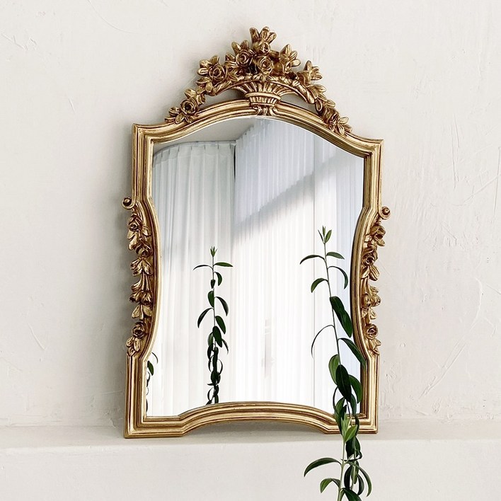 로즈 사각 아치형 거울 빈티지 프레임 엔틱 카페 화장대 스튜디오