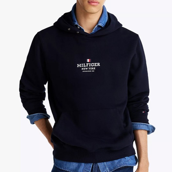 타미힐피거 남성 Hilfiger 뉴욕 후드티 Navy
