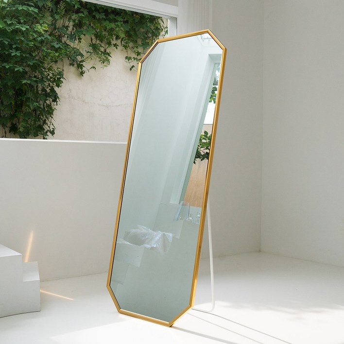 [브래그디자인] 700x1800 팔각 벽걸이 전신 거울 [BOLD] - 화이트골드,골드,로즈골드, 1. 골드 아치형전신거울