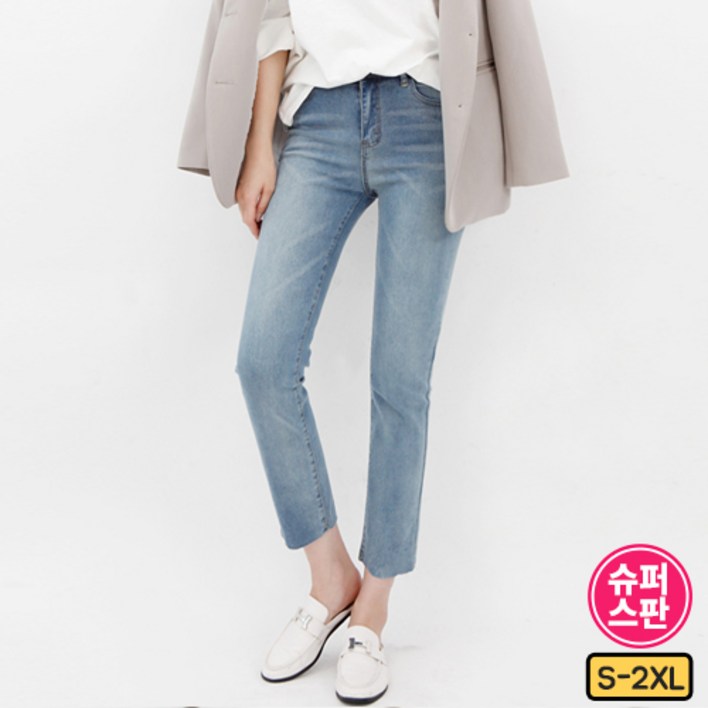 가비진 여성용 핏대박 노수선 스판 일자 청바지