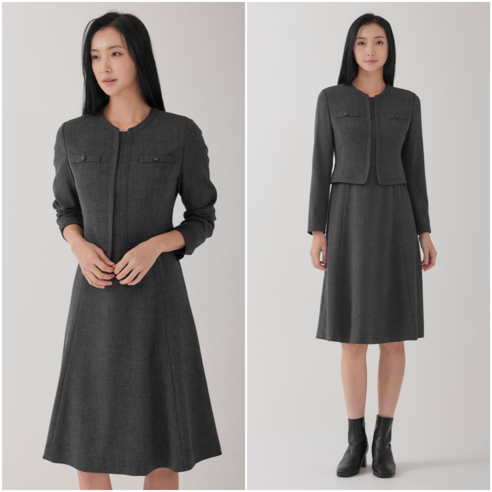 지센 이월상품 부산점 레이어드 플레어 원피스 LFOPOA94 1컬러