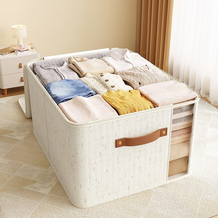 LINSHU 두께 추가 옷 정리함 투명창 대형 다용도