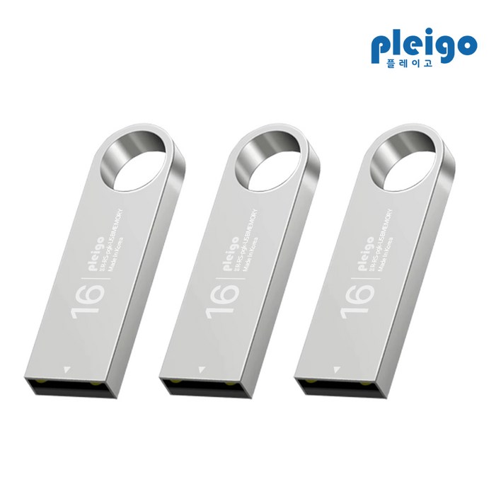 플레이고 P52 메탈 USB메모리 4GB~128GB [레이저 각인 무료], 3개, 16GB