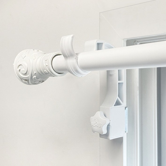 감성다는남자 안뚫어고리ver4 화이트1세트2개입  화이트커튼봉set, 화이트