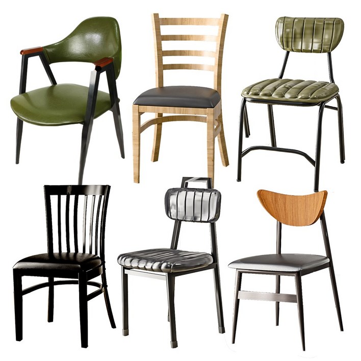 업소 식당 카페 인테리어 의자 모음 철재 식탁의자 음식점 가정 분식점 레스토랑 구내식당, 1개, 내츄럴