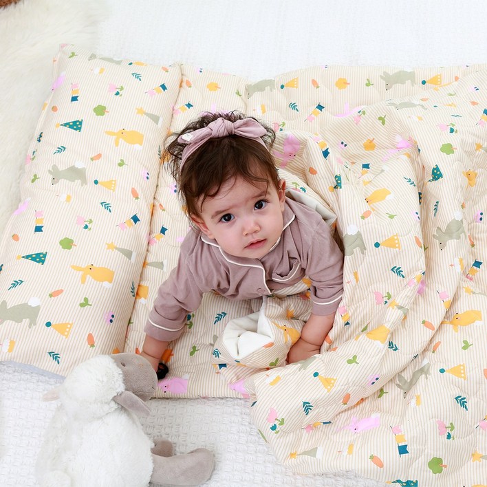 베베로시 프리미엄 사계절 리버시블 어린이집 낮잠이불세트 일체형 순면풍기인견3D에어매쉬, F.오렌지폭스