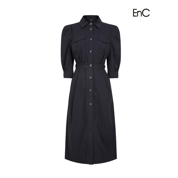 이앤씨 EnC 다크네이비 셔츠형 볼륨소매 드레스 ENOW31301O 이앤씨 EnC 다크네이비 셔츠형 볼륨소매 드레스 ENOW31301O