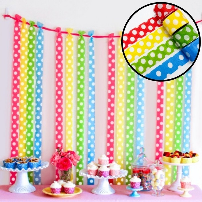 컬러 페이퍼롤 파티 배경장식 생일 스트리머 포토존 꾸미기