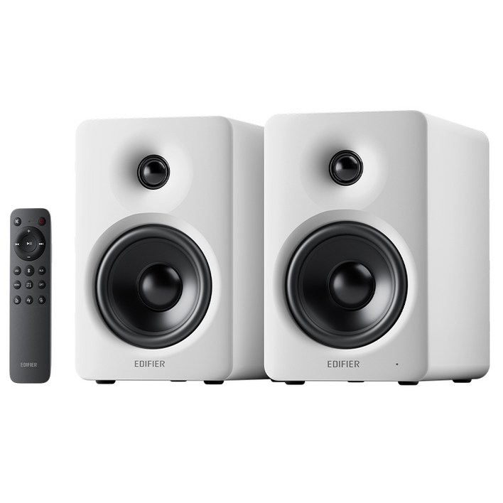 에디파이어 컴팩트 액티브 2.0 HDMI eARC USBC AUX 블루투스6.0 서브우퍼 100W RMS출력 LDAC 코덱 TV연결가능 고해상도오디오스피커 리모컨 포함, 화이트, M90