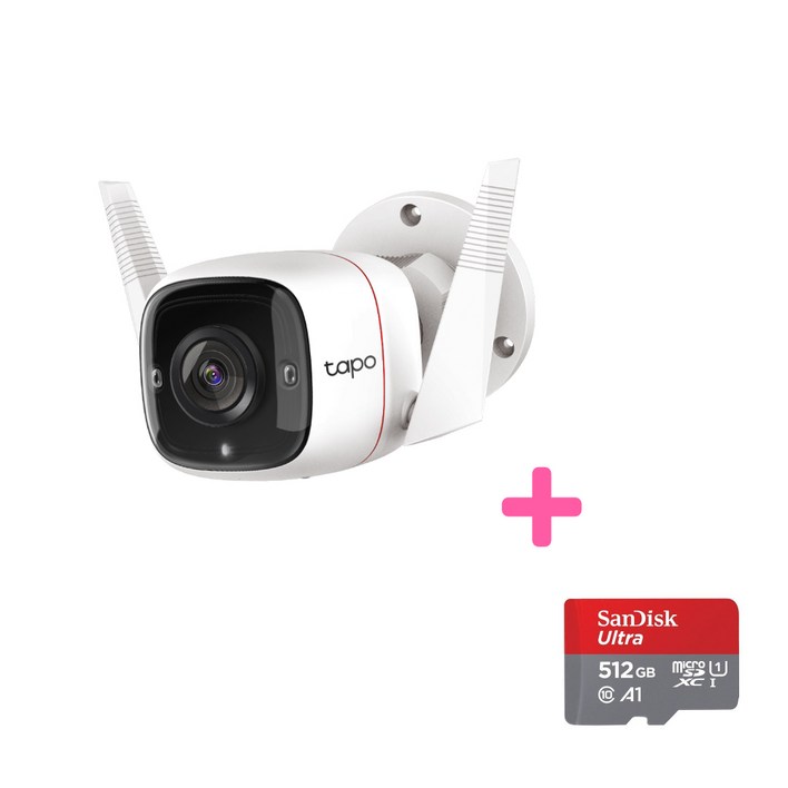 티피링크 Tapo C320WS 홈CCTV + Micro SD 카드 512GB (실외,가게,공장)