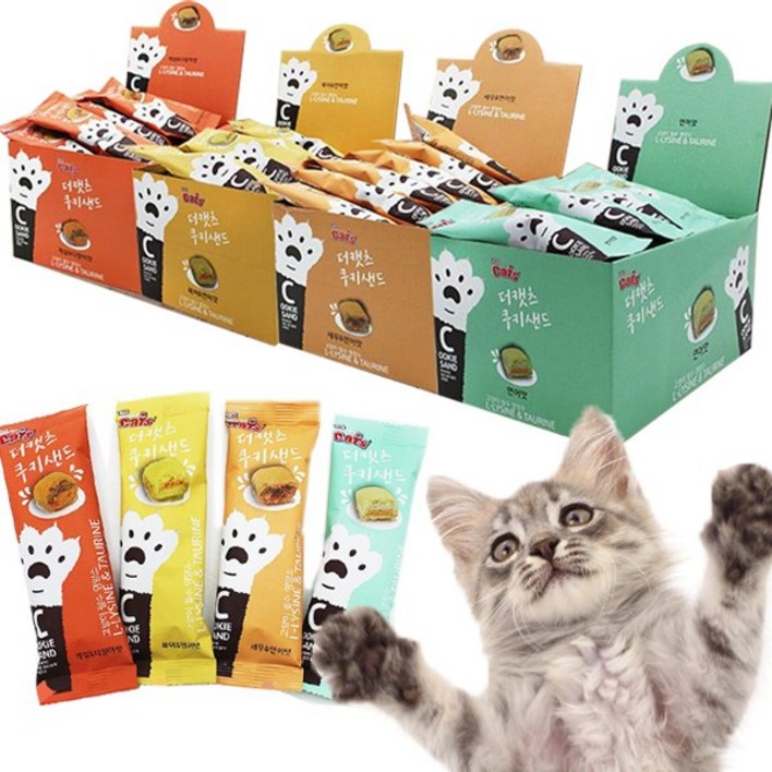 더캣츠 쿠키샌드 고양이 간식 20g x 30p (1box), 새우&연어맛, 20g, 30개