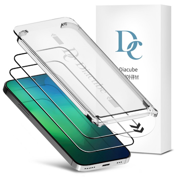 다이아큐브 갤럭시 아이폰 AF 저지문 고품질 9H 강화유리 액정보호필름 Easy 자동부착, 지문인식지원 2P, 2개