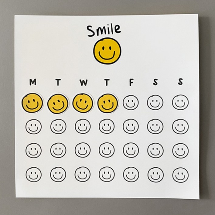 풀필 스마일 습관체크 목표달성 루틴 챌린지 위클리 플래너 칭찬스티커판  칭찬스티커 세트, 칭찬스티커12세트, 1세트
