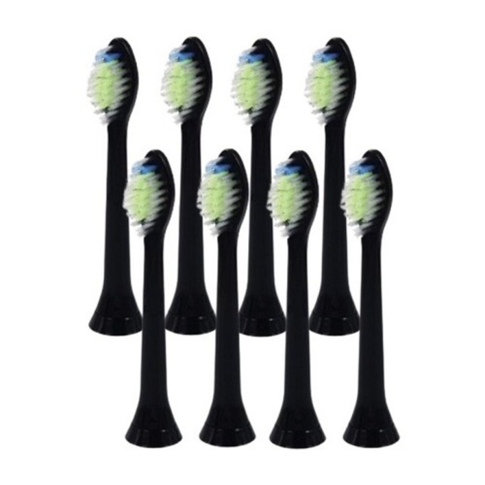 필립스 전용 전동칫솔 호환리필모 HX6911 HX6920 HX6921 호환 칫솔모 블랙, 필립스 블랙, 8개