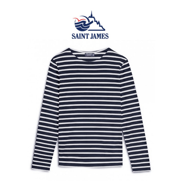 세인트제임스 밍콰이어 모던 긴팔티 마린에크루 (네이비+아이보리) SAINT JAMES