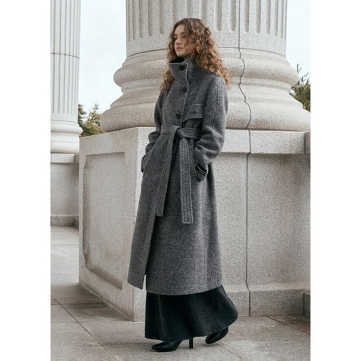 정품 잇미샤 하이넥 싱글브레스티드 울 코트 (ITPCWHC710)