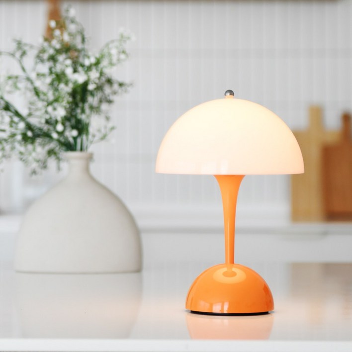 몬스터라이트 벨루어 충전식 인테리어 조명 무선 단스탠드 테이블 램프 침실 무드등, 오렌지