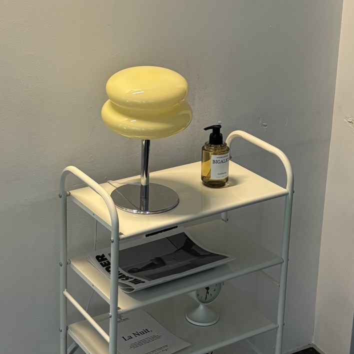 인테리어 조명 스텐드 마카롱 테이블 램프 무드등, 크림 옐로우