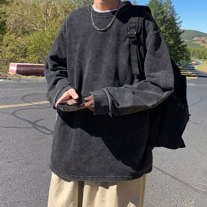 빈티지 남자맨투맨 루즈핏 오버핏 라운드 티셔츠