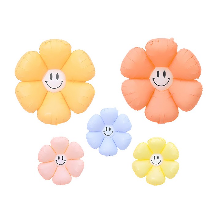 피앤비유니티 무광마카롱 스마일 데이지풍선 세트