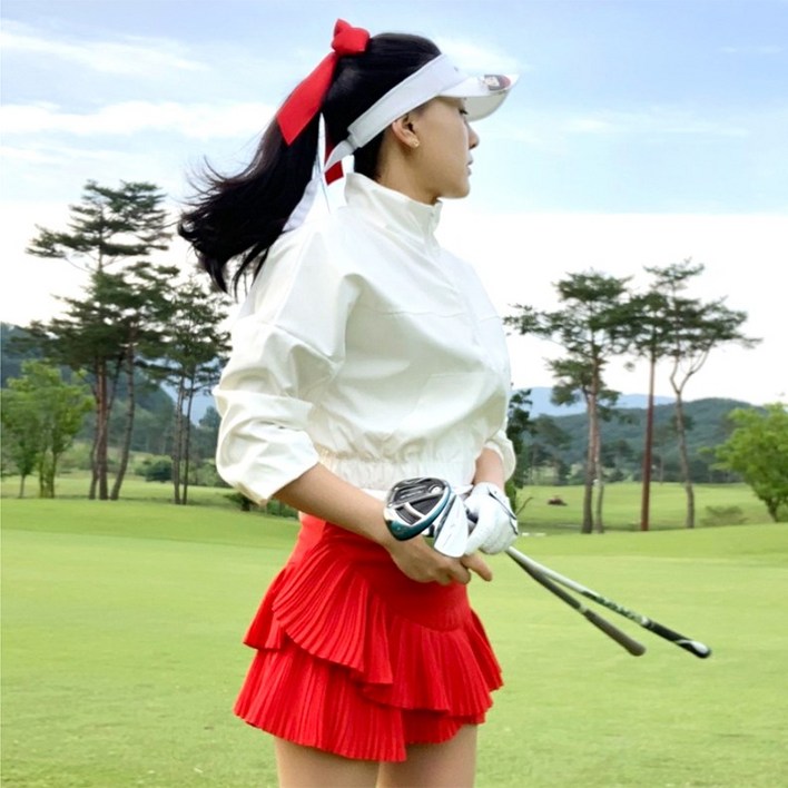 투솜 여성골프점퍼 바람막이 나그랑 크롭 숏 바람막이 봄 여름 골프 숏 점퍼 시보리 쿨 아우터 여성집업 여자 UV차단